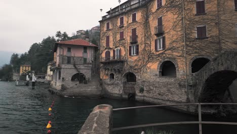houses near the shore in nesso, lake como, italy