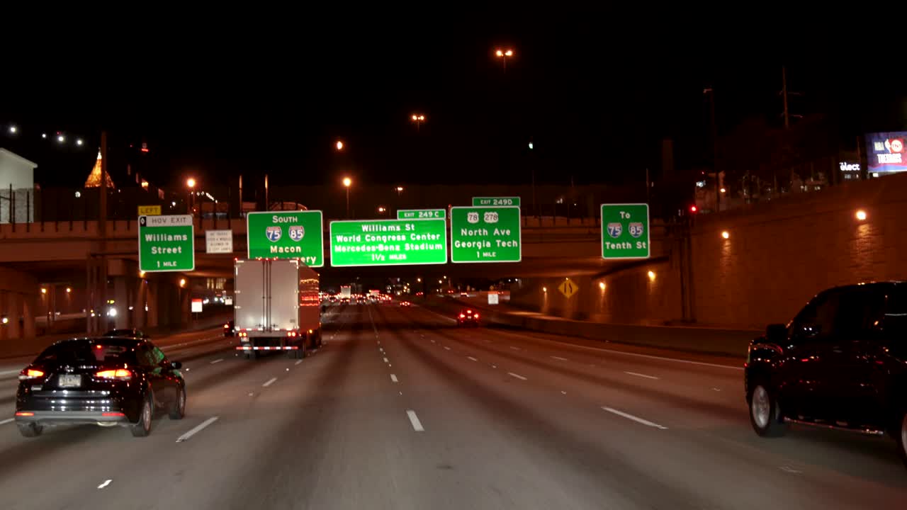 시내, 애틀랜타, 고속도로 교통, 야간 고속도로, 75, 85, 지하도