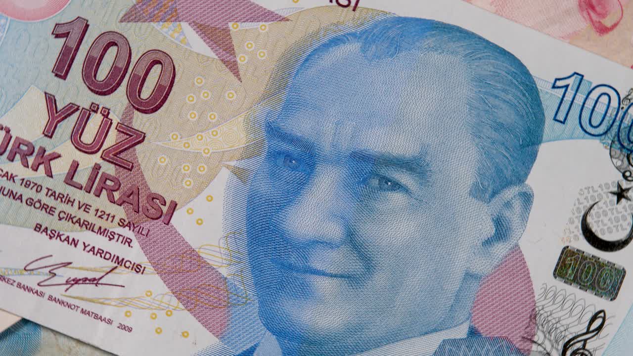 100 터키 리라 지폐를 시도하십시오.