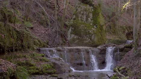 gorge in solothurn with beautiful little waterfalls leads to a place of choice where a christian hermit used to live