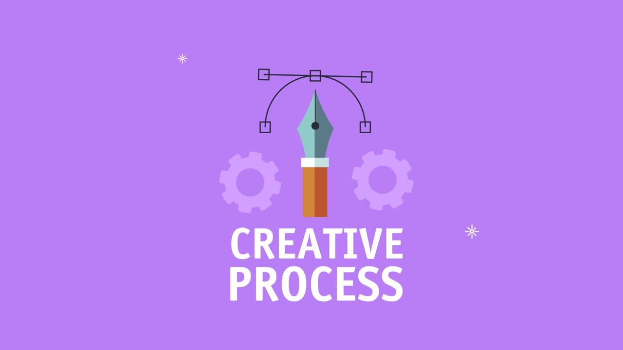 creative process lettering with pen and gears