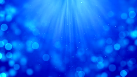 4k blue abstract bokeh particle background with shine from up. 30 seconds seamless loop. have another color. check my page