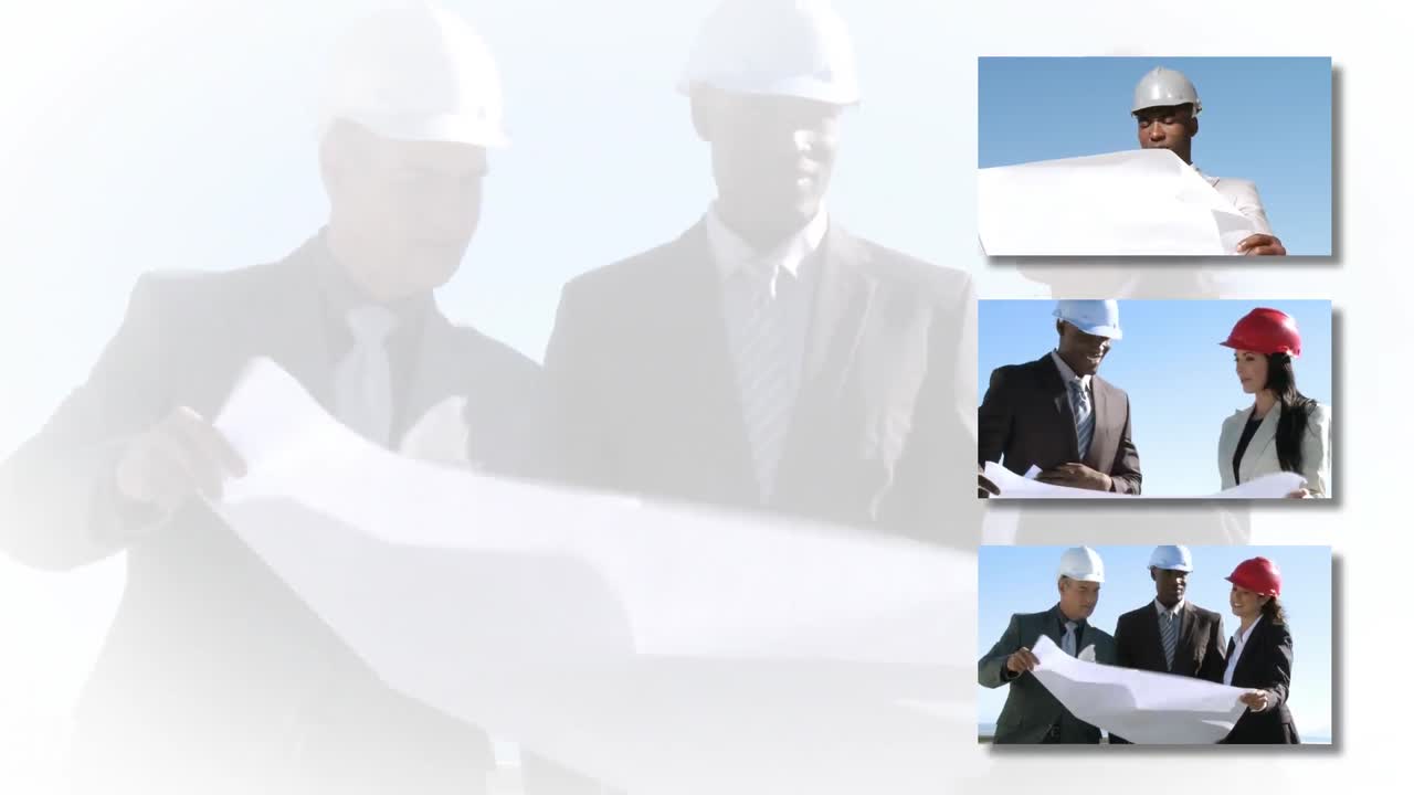 건설 노동자 들 의 콜라지 영상