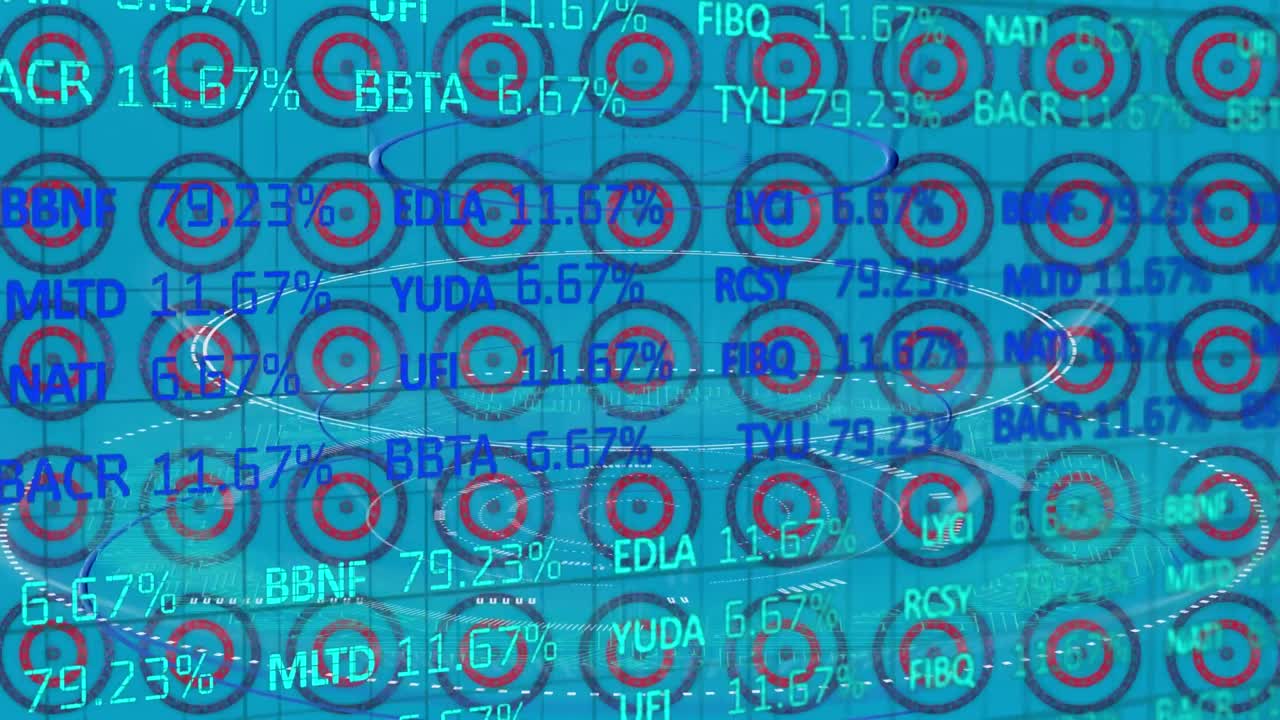 animación del procesamiento de datos sobre la bandera estadounidense