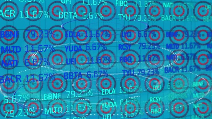 Animazione di elaborazione dati su bandiera americana