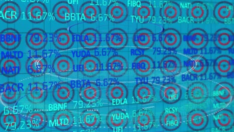 animation of data processing over american flag