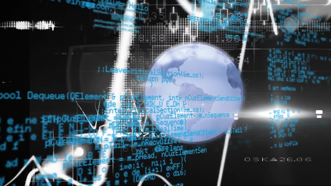 Animation of data processing over globe