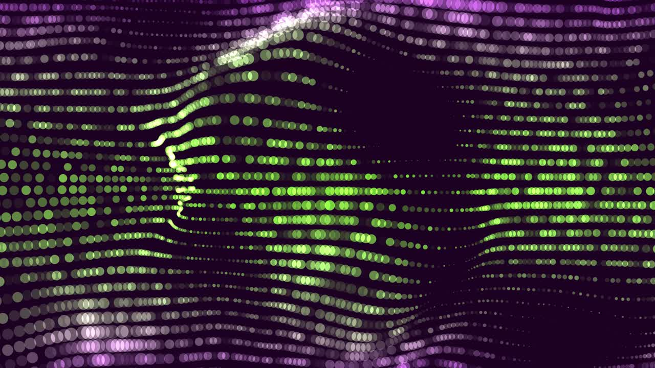 4k animated wavy motion made of dots