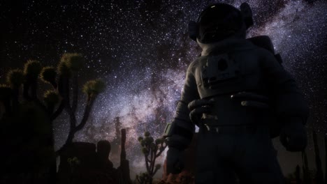 la formación de astronautas y estrellas de la vía láctea en el valle de la muerte
