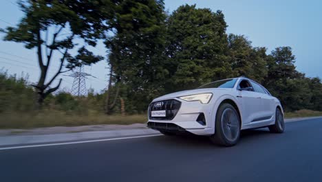 audi e-tron first all-electric suv car. presentation of a new car model