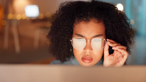 reflection, woman and employee with glasses