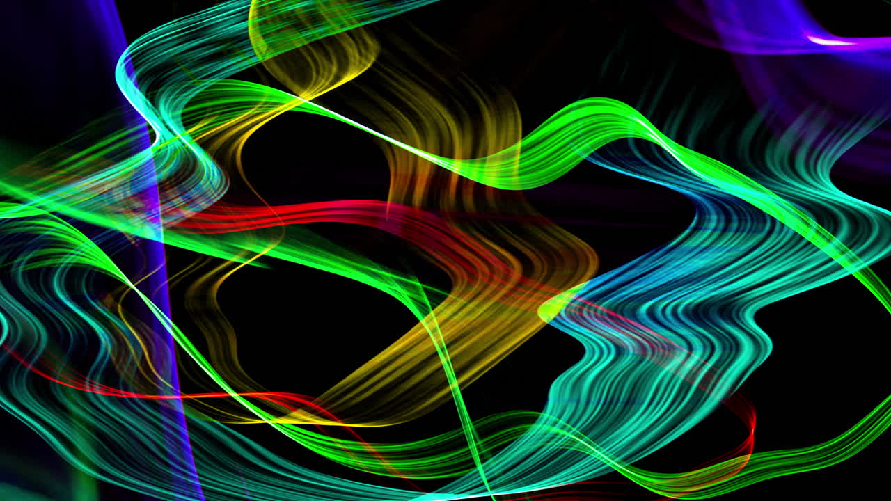 senderos de luz hechos de cables fluorescentes que se mueven