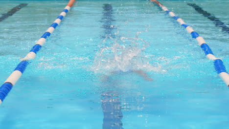 nadador masculino nadando dentro de la piscina 4k