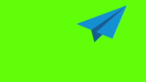 animation of a paper plane  icon on green screen background