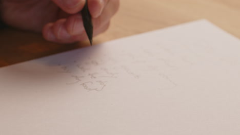 macro shot of looking at the tip of a freshly sharpened pencil before starting to write