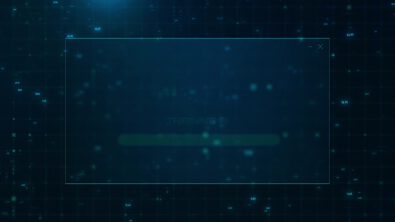 Artificial Intelligence Training Progress Bar and Successful AI Model Development Loading Screen Animation