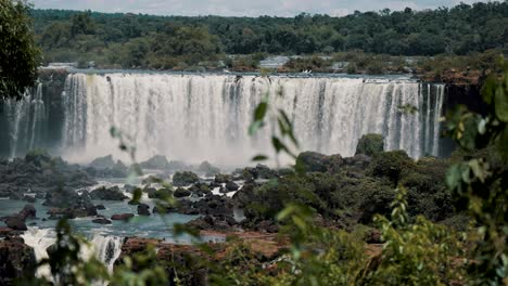 breathtaking view of iguazu falls in summer in brazil