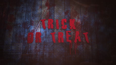 bloodied pledge: trick or treat stamped on ominous timber