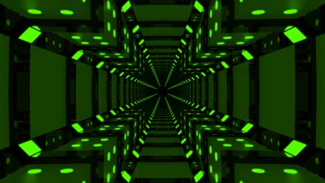 túnel de bucle abstracto futurista verde