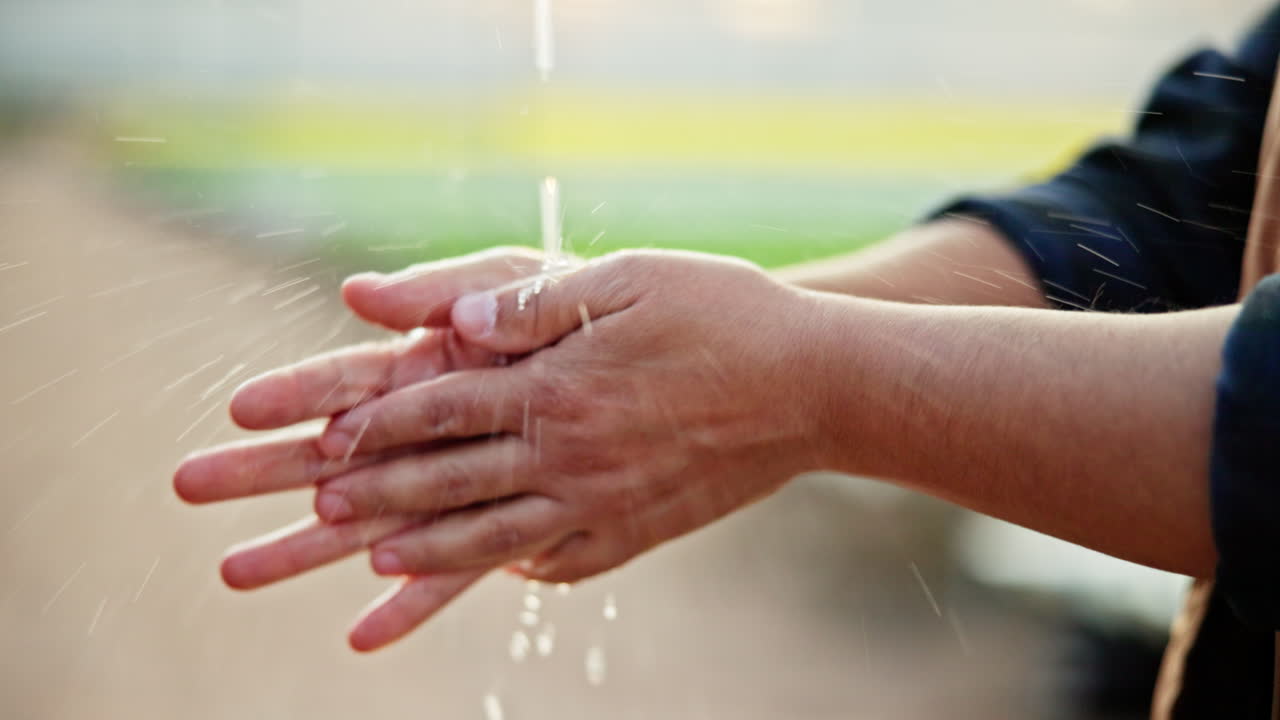 Hands being washed under running water