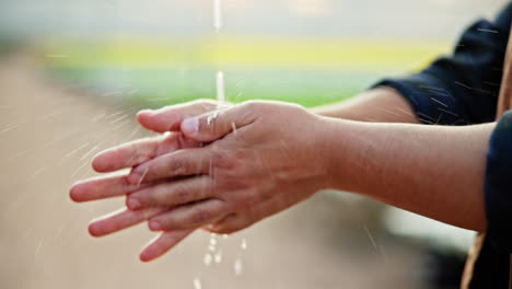 hands being washed under running water