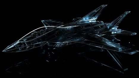 futuristic transparent fighter jet