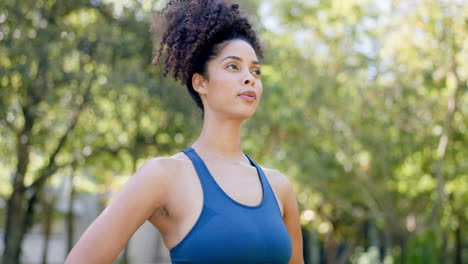 Fitness,-outdoor-and-woman-breathing