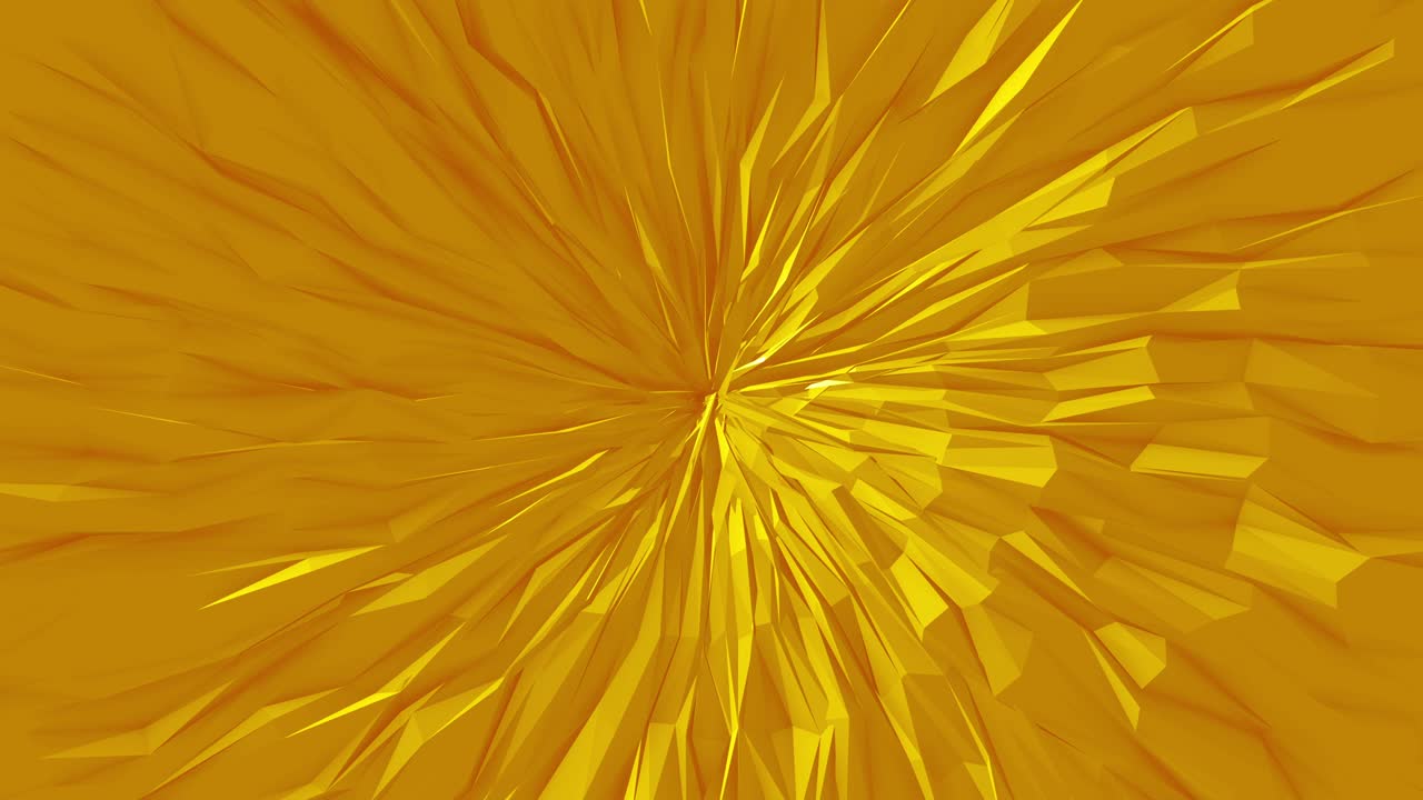 빛나는 빛과 함께 4k 금 파동 표면, 3d 추상적인 배경, 원활하게 루핑 비디오 컨셉 백프로프, 추상적인 다각형 기하학 표면 루프 터널.