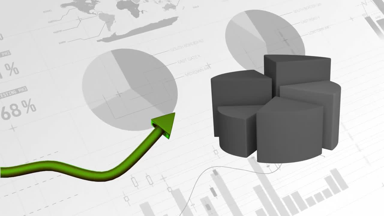gráfico de pastel que muestra las estadísticas cambiantes