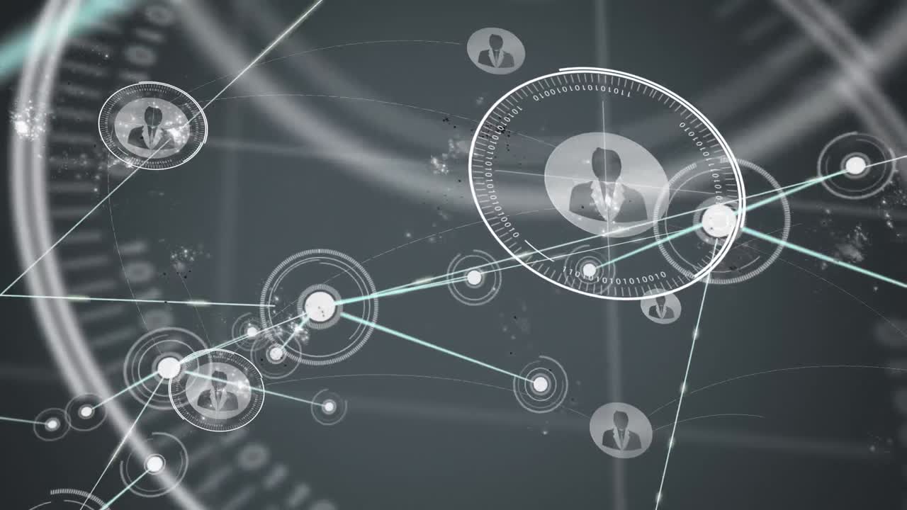 사람 아이콘과 함께 네트워크 연결의 애니메이션