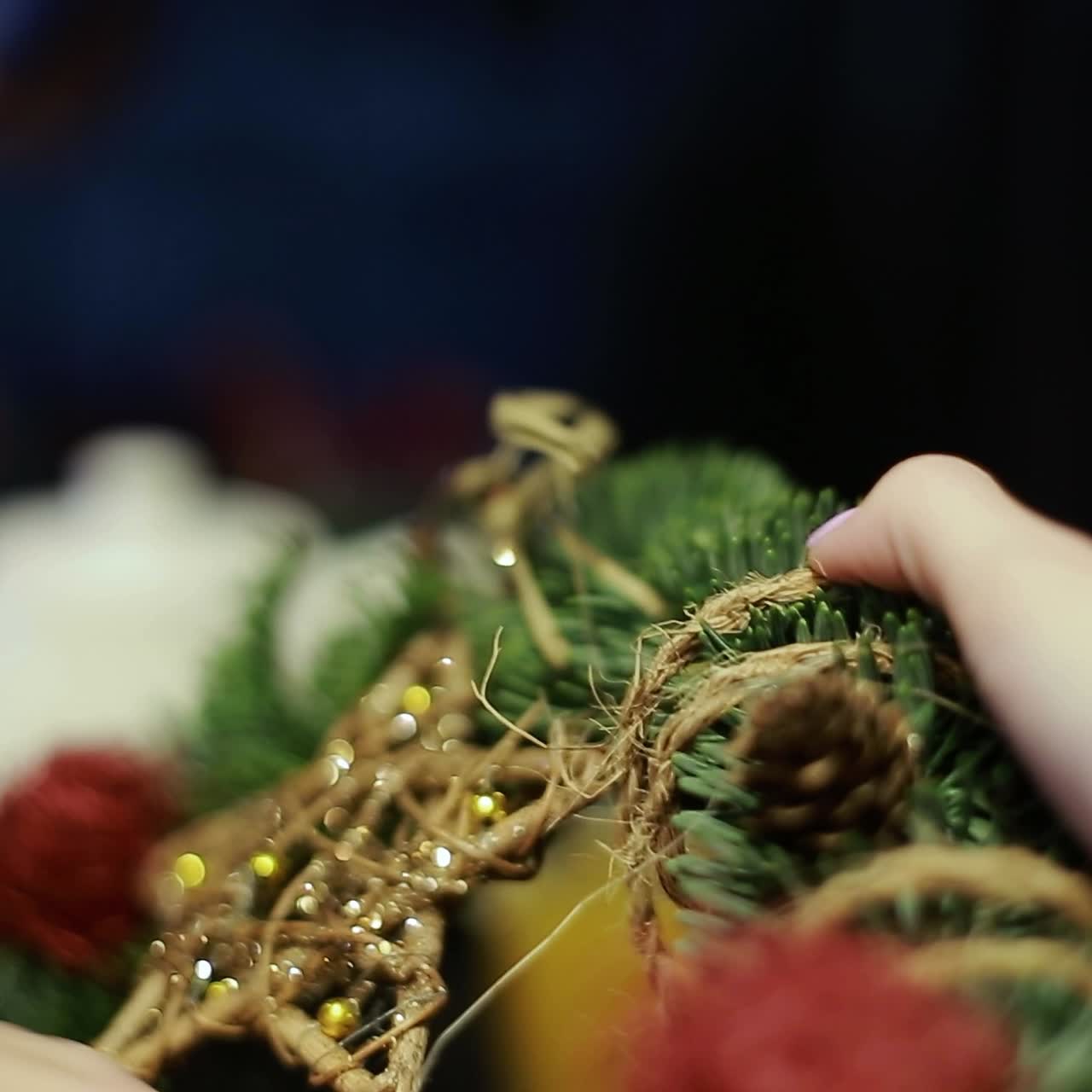 Woman Creates By Hands A X-Mas Decorations