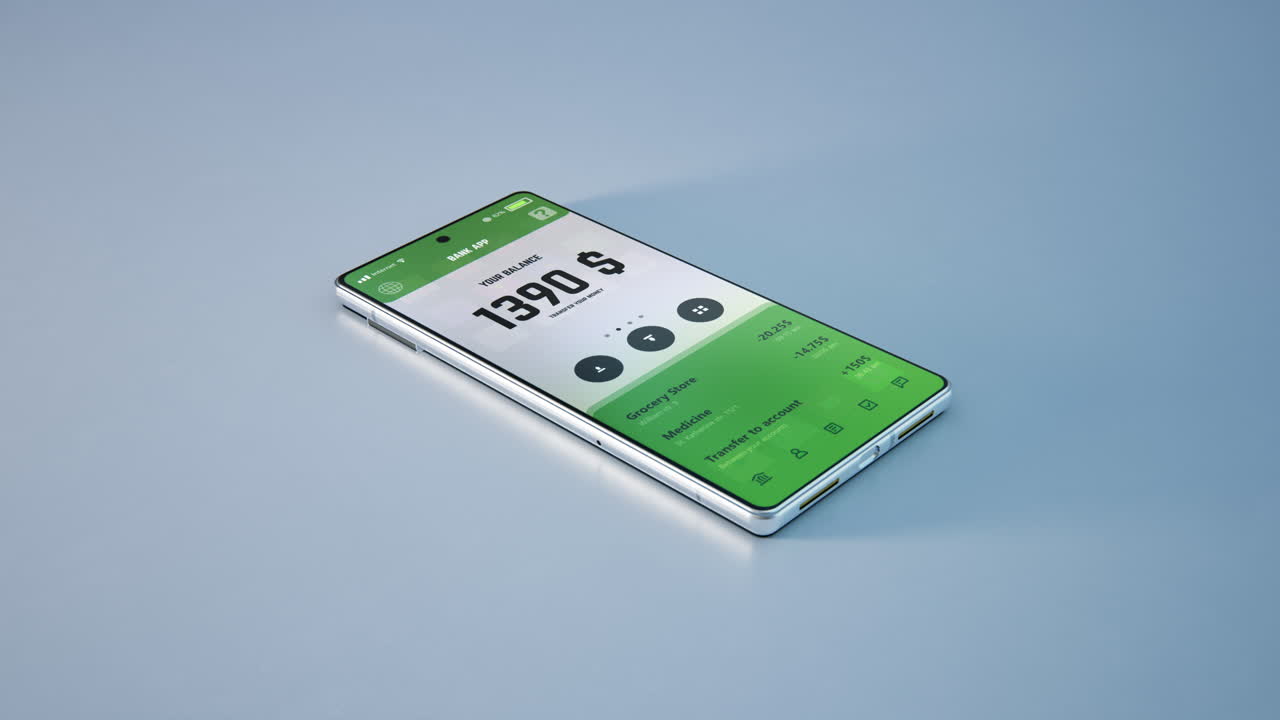 Modern Smartphone with Bank App