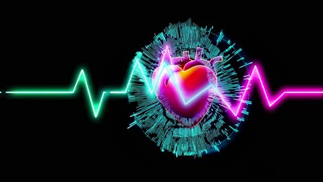 neon heartbeat graphic