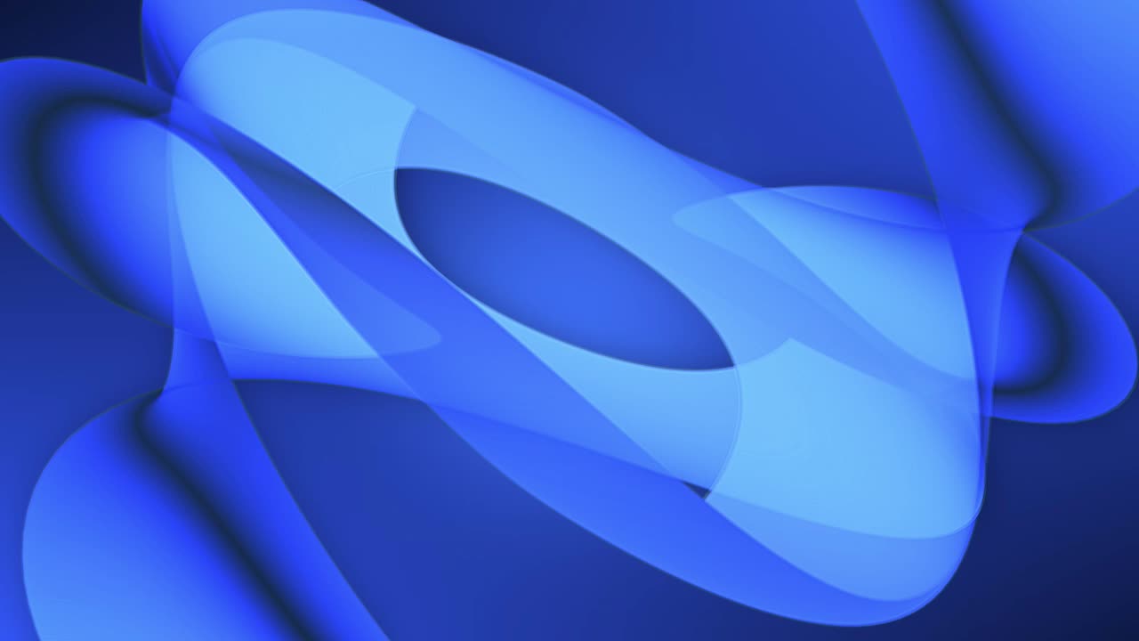 Abstract geometric 3D background animation loop of overlapping curvy blue gradient layers