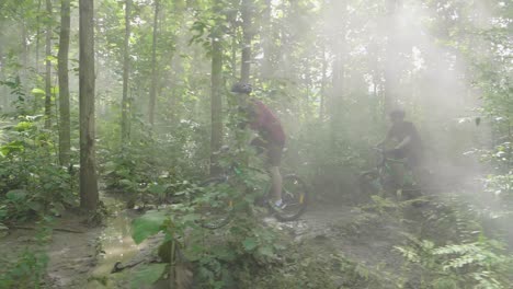 mountain biking adventure in the forest