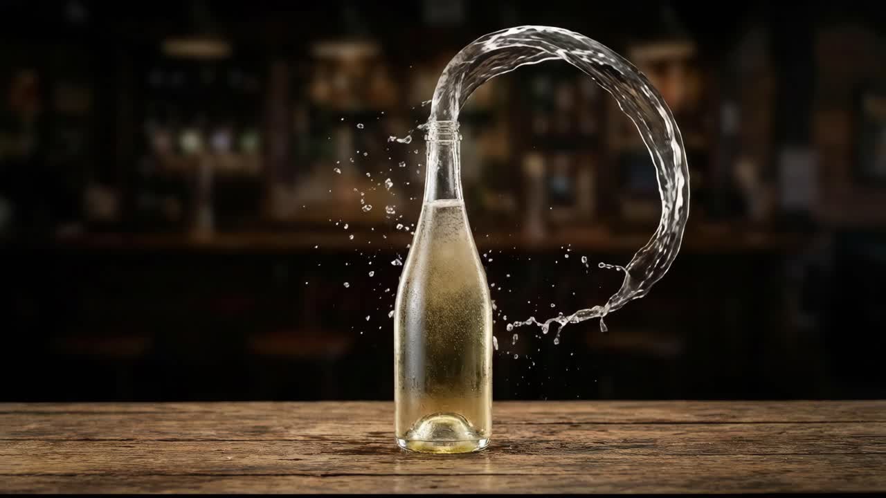 Versare acqua da una bottiglia