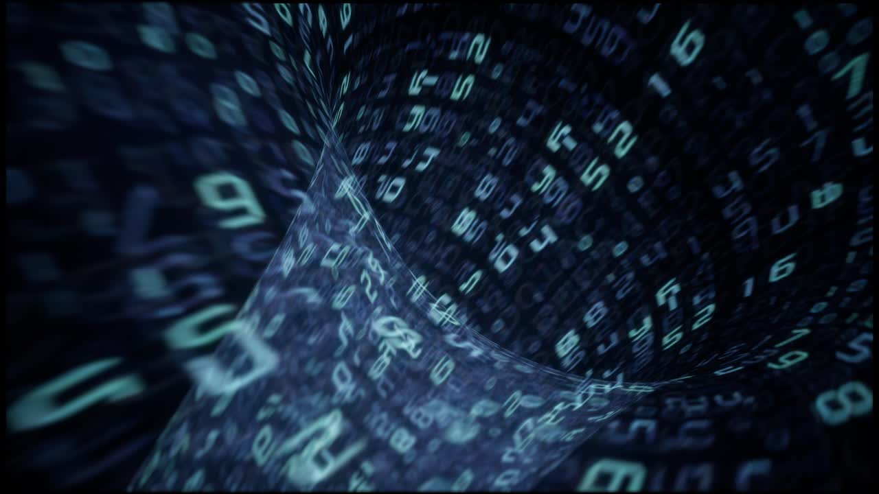Blue Binary Code Data Tunnel Abstract Background