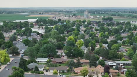 johnstown colorado establishing shot orbital pano of the whole city