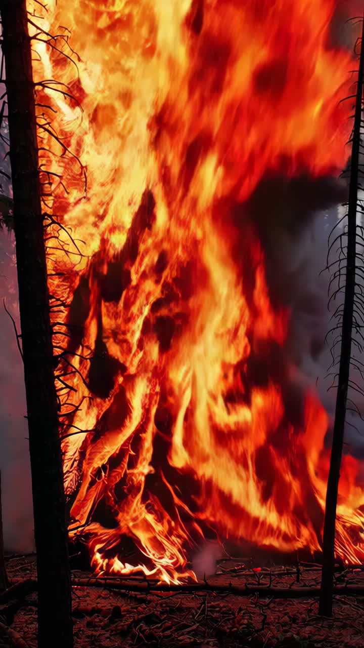 Forest Fire in a Dense Wooded Area