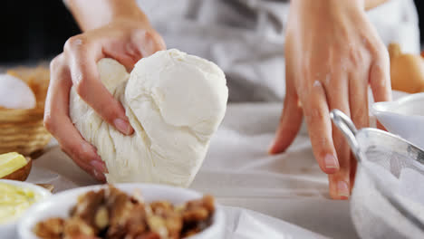 woman preparing dough for pastry 4k