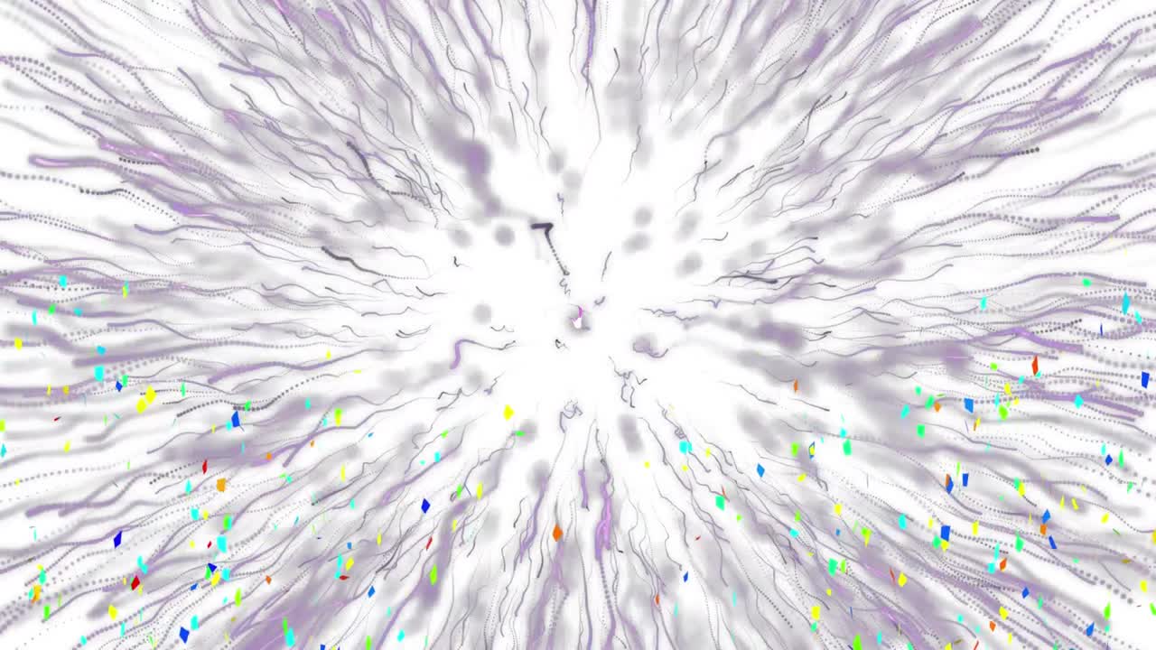 ⁇ 색 바탕에 폭발하는 분홍색 불꽃놀이의 애니메이션