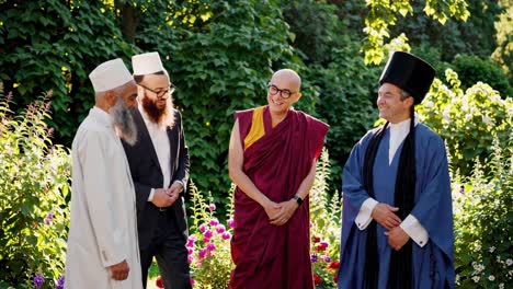 interfaith gathering in a garden