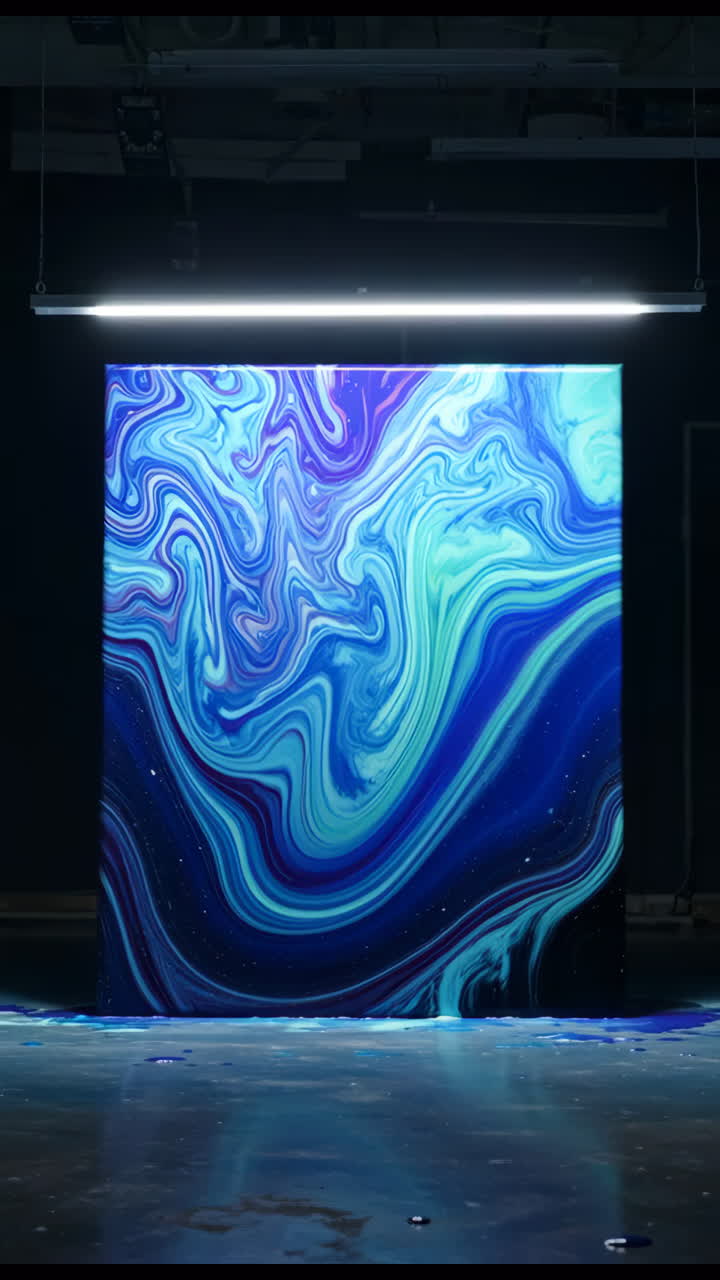 Vernice liquida dinamica astratta blu e viola