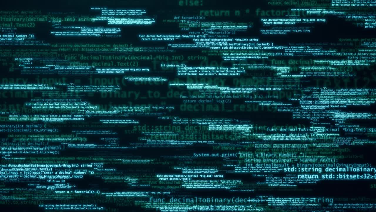 Dark Blue Matrix: Cybersecurity Concept with Hacking Code and Artificial Intelligence