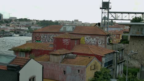 a static shot over the roofs of some buildings in porto, portugal