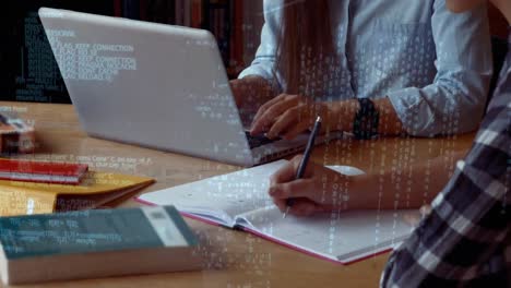 students at a work desk