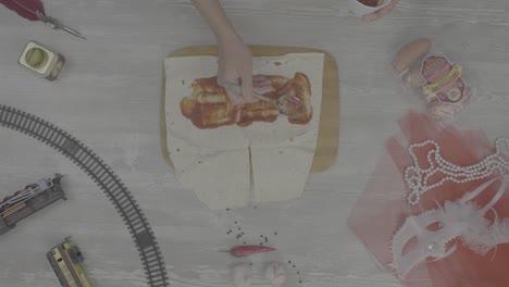 preparando un delicioso envoltorio
