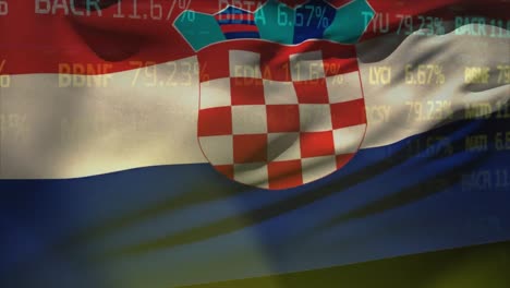 Animación-Del-Procesamiento-De-Datos-Del-Mercado-De-Valores-Contra-La-Bandera-De-Croacia.