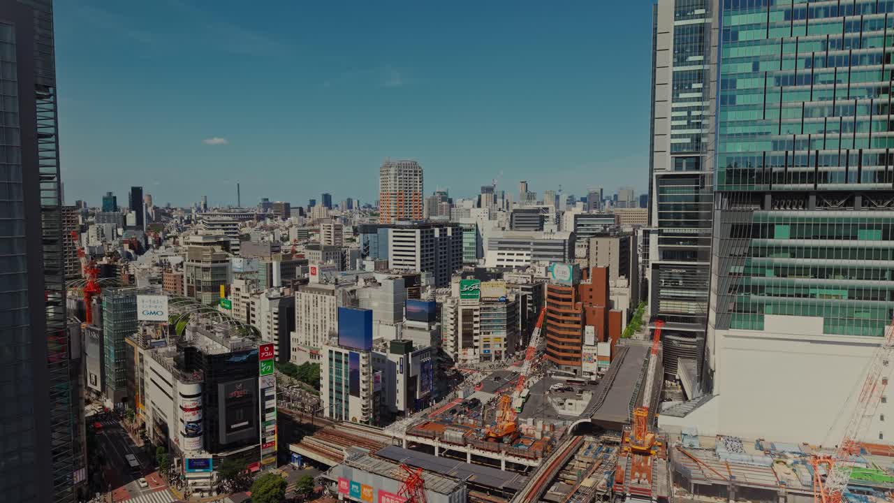 Cityscape with Skyscrapers and Construction