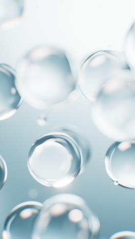 Blue liquid water bubbles background, 3d rendering